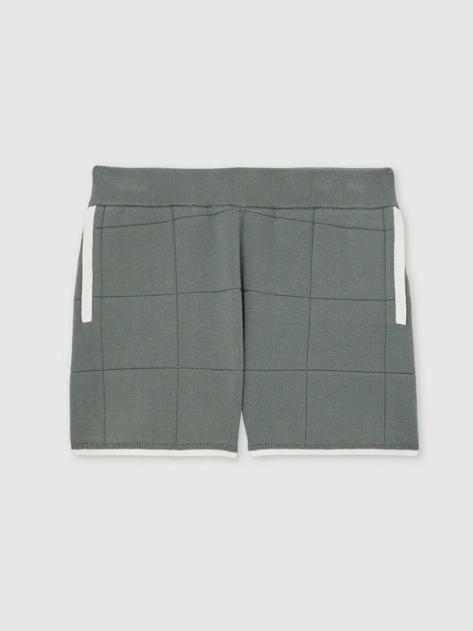 Donkersaliegroen - Reiss Barbor Tipped Knit Stitch-Detail Shorts