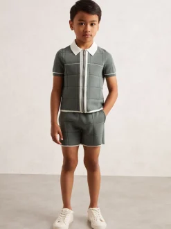 Donkersaliegroen - Reiss Barbor Shorts