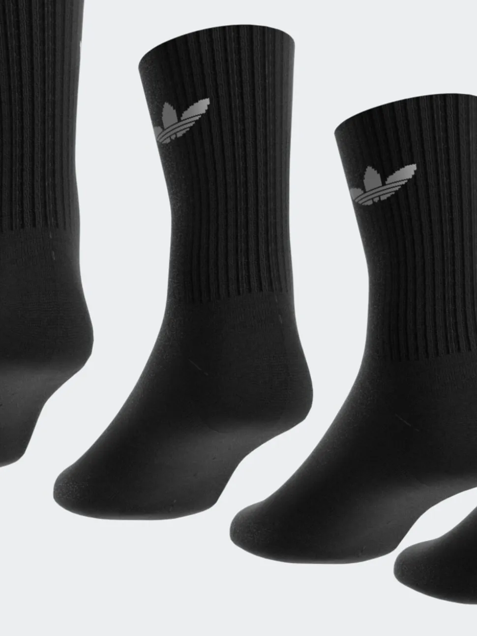 Donkerzwart - adidas Originals verpakking van 6 Trefoil enkelsokken