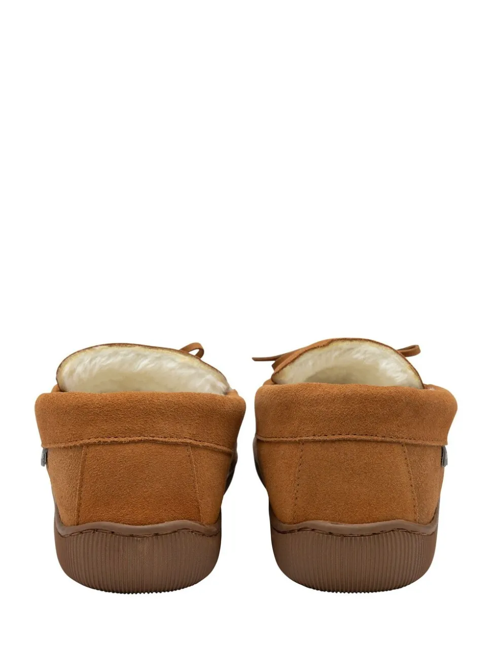 Dunlop heren leren moccasinpantoffels met imitatiebontvoering