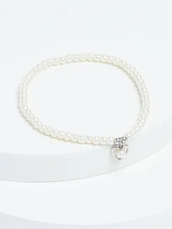 Echt zilver - Armband met kralen, pareleffect en hartjesbedel