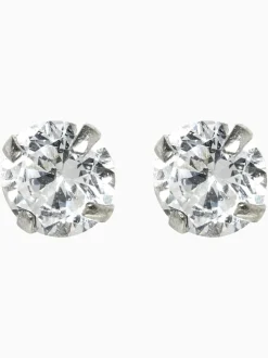 Echt zilver - Grote oorknopjes met zirkonia