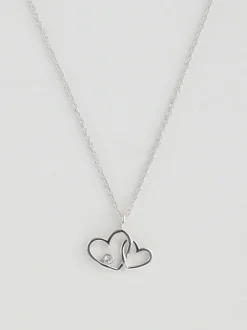 Echt zilver - Intertwined Heart Pendant Necklace