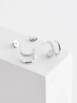 Echt zilver - Oorbellen met dubbele ring