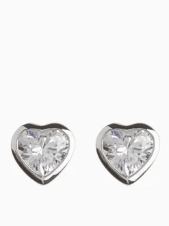 Echt zilver - Oorknopjes met hartje