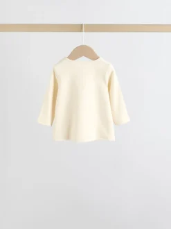 Ecru - 6 -delige set van top met lange mouwen en leggings (0mnd -3jr)
