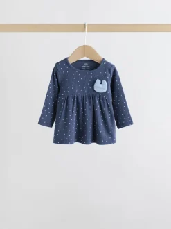 Ecru - 6 -delige set van top met lange mouwen en leggings (0mnd -3jr)