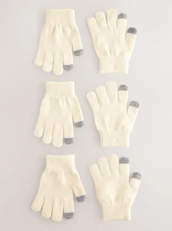 Ecru - 3 paar magic handschoenen (3-16jaar)