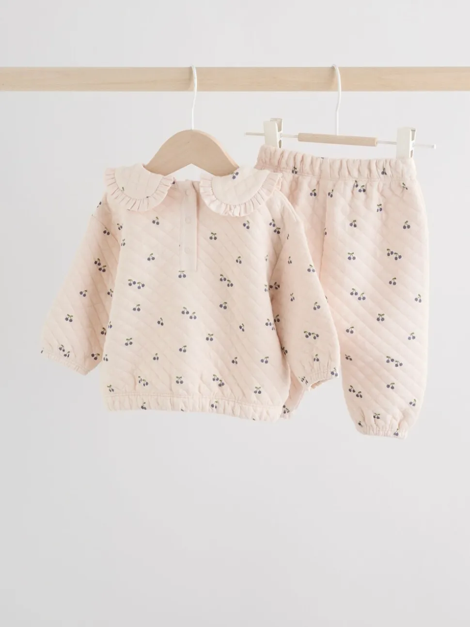 Ecru - Baby doorgestikte Sweatshirt en Broeken Set 2 Pieces (0mnd -2jr)