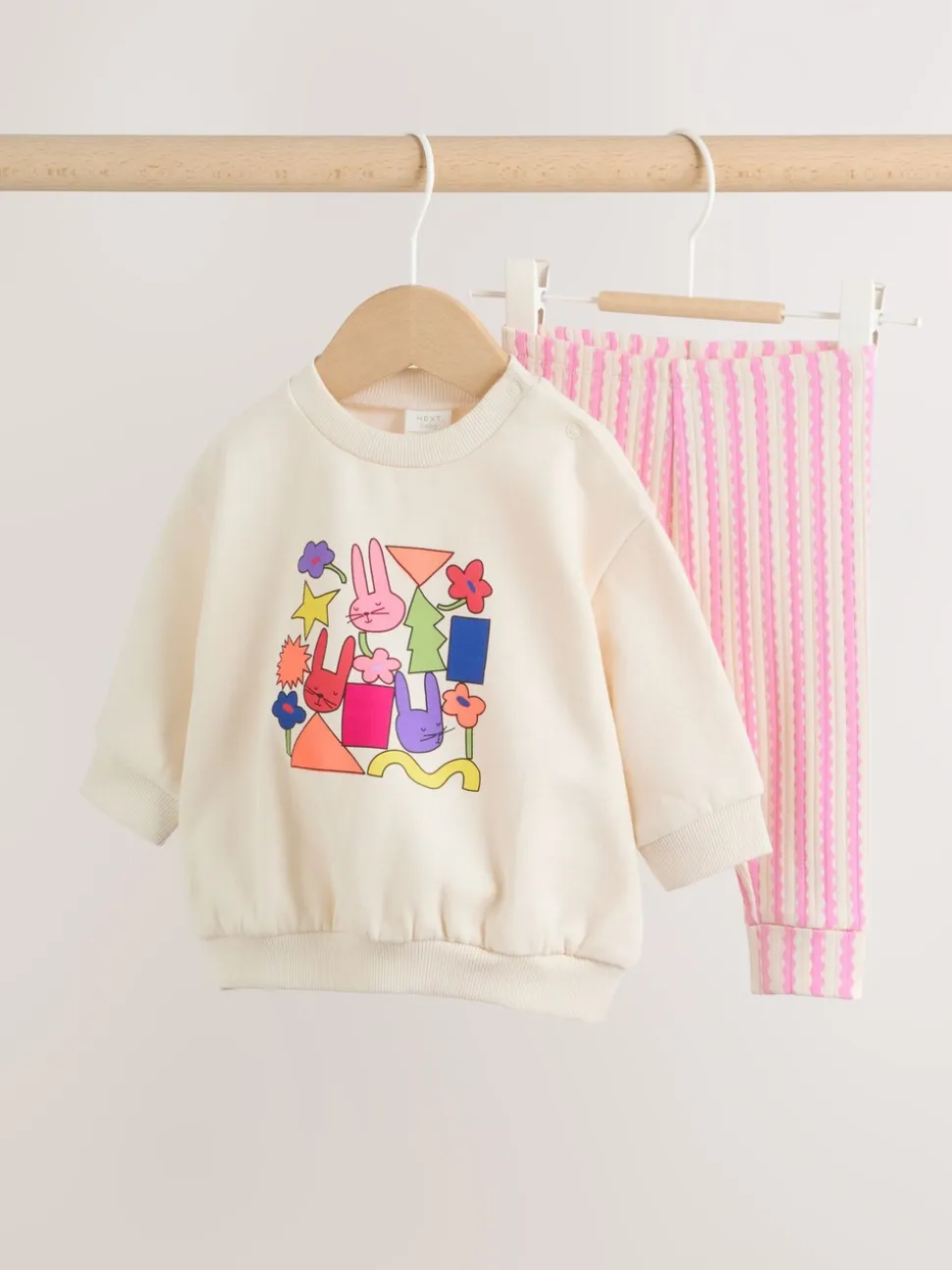 Ecru - Baby Sweatshirt and Leggings 2 Piece Set (0mths-2yrs)