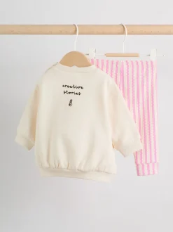 Ecru - Baby Sweatshirt and Leggings 2 Piece Set (0mths-2yrs)
