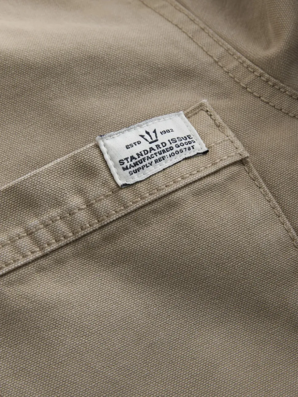 Ecru - Corduroy canvas shacket overshirt met kraag