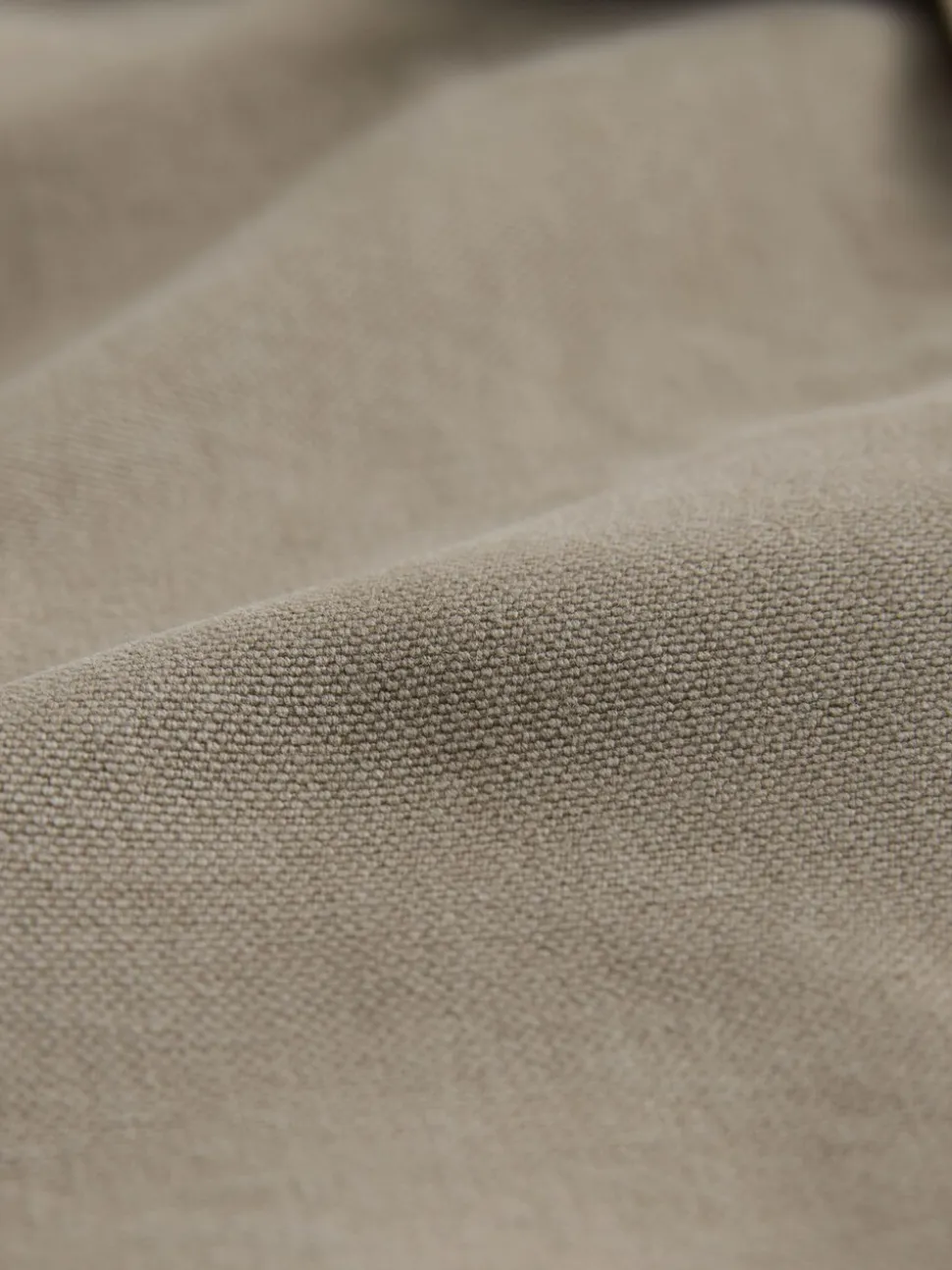 Ecru - Corduroy canvas shacket overshirt met kraag