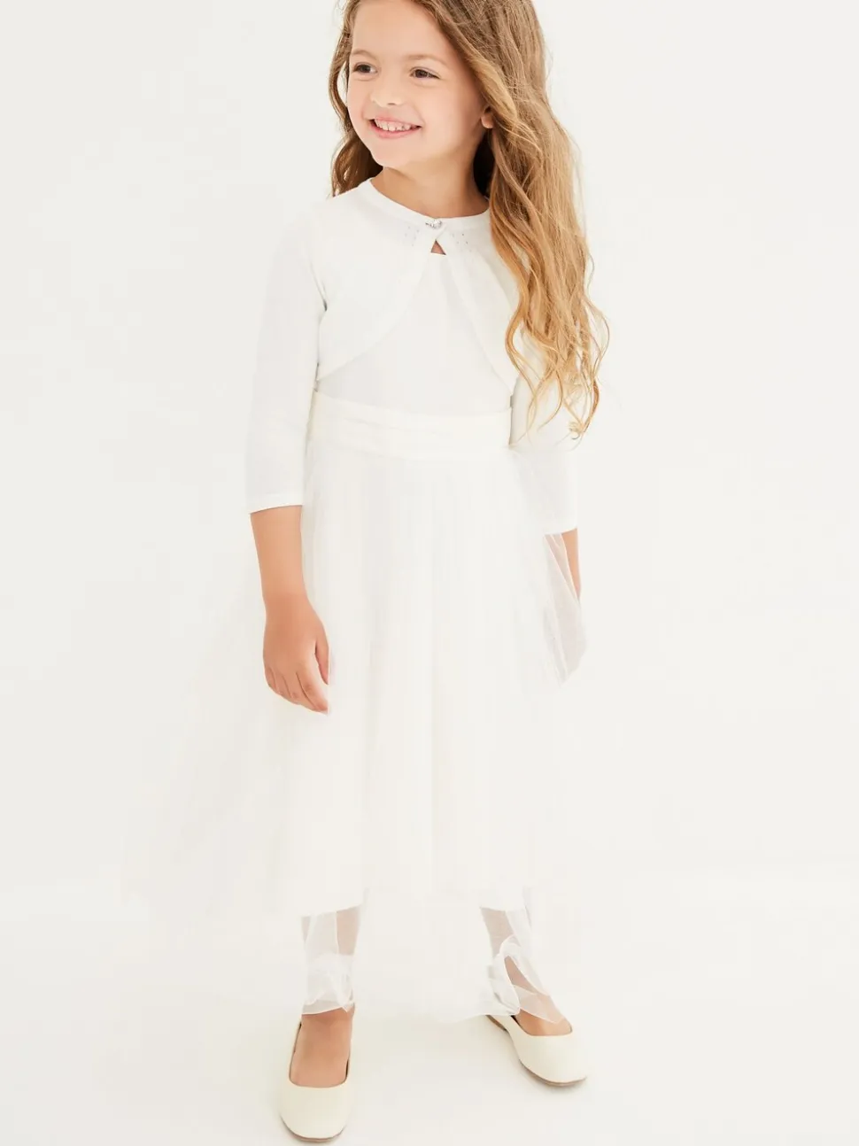 Ecru - Gelegenheidsvest met bolero (3 mnd- 16 jr)