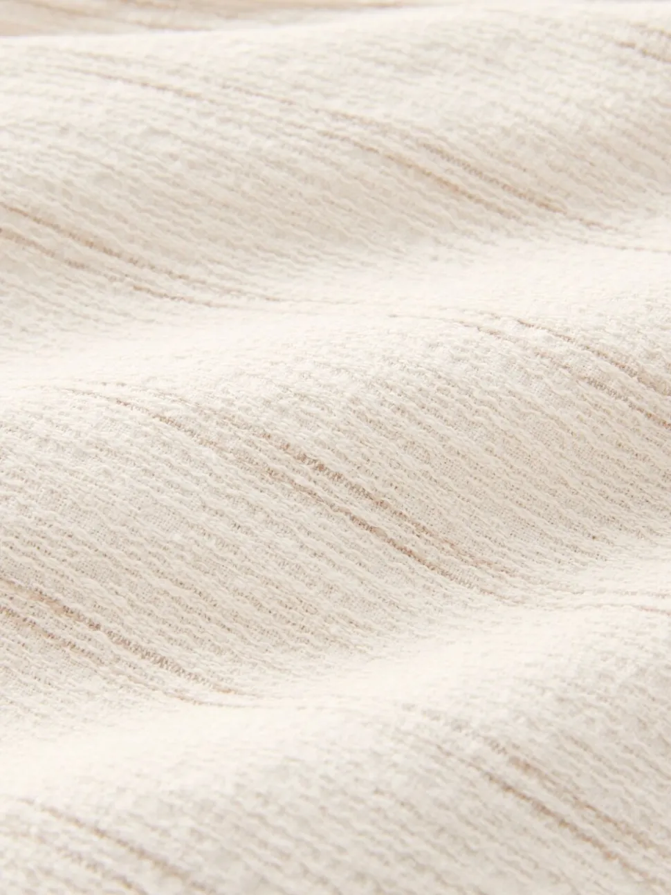 Ecru - Gestreepte short met elastische taille en textuur