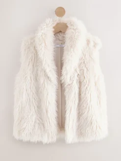 Ecru - Gilet van imitatiebont