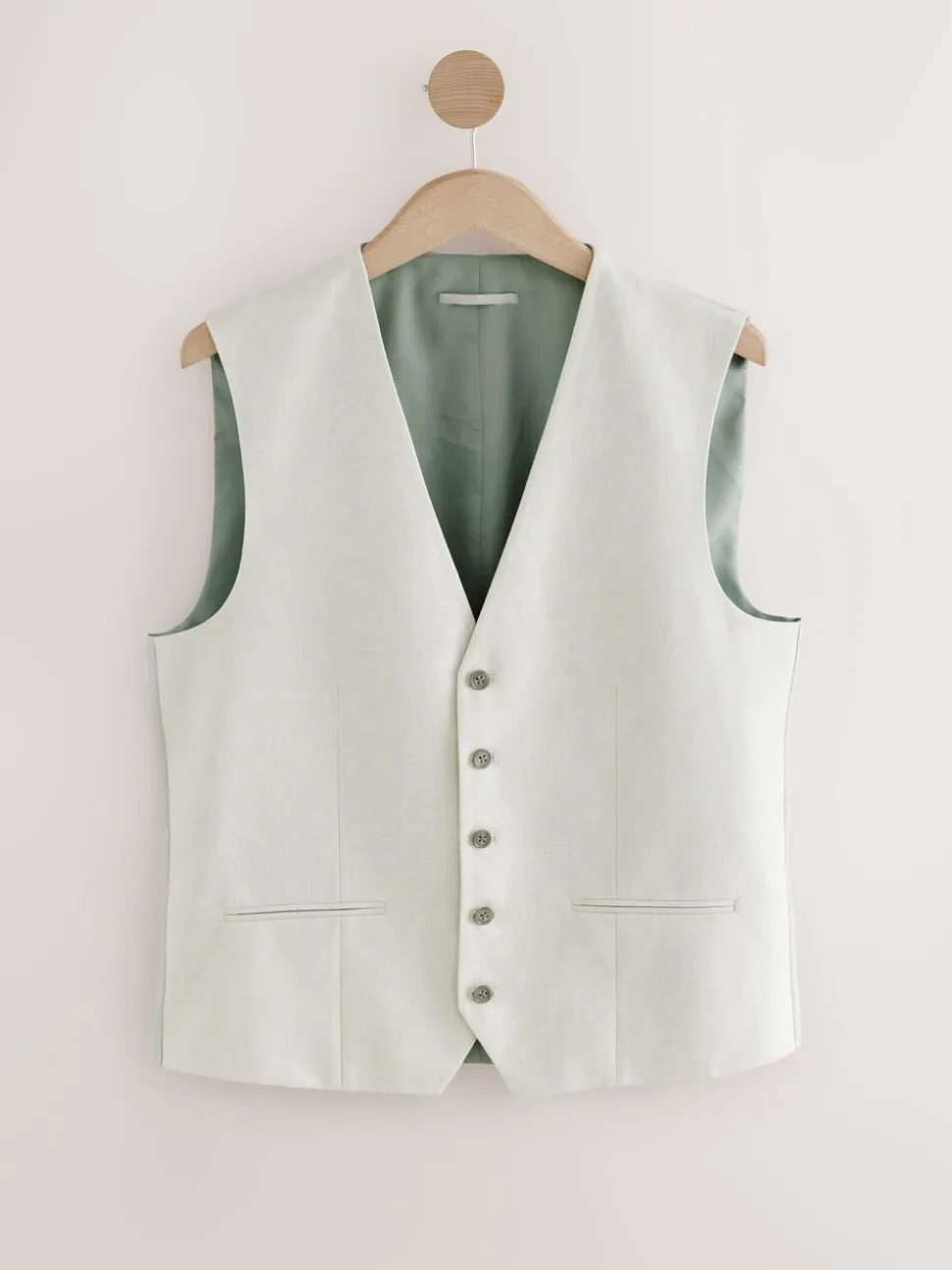 Ecru - Gilet van linnenmix met textuur