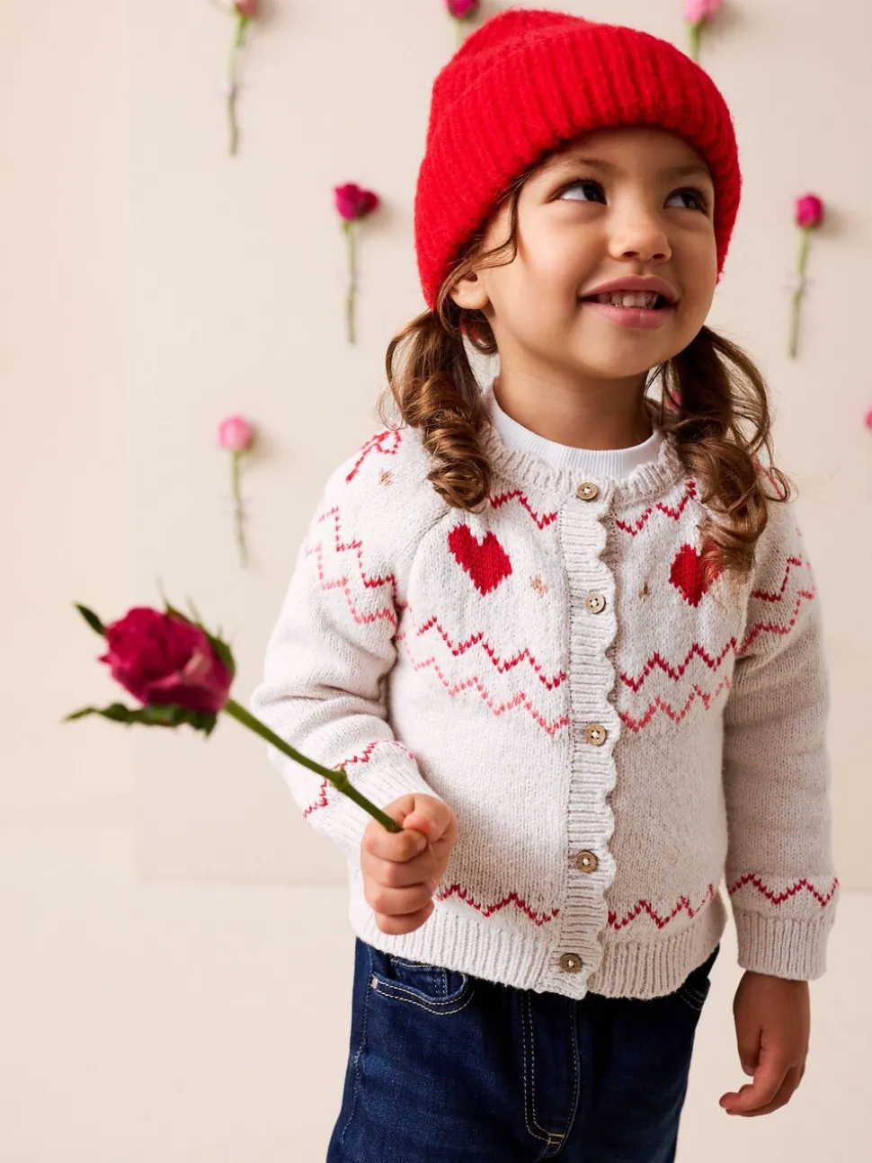 Ecru - Heart Yoke Cardigan (3mths-7yrs)