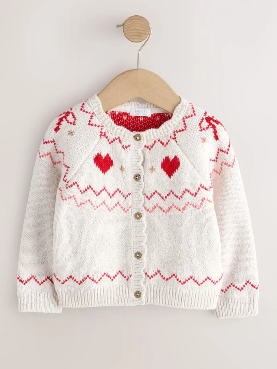 Ecru - Heart Yoke Cardigan (3mths-7yrs)