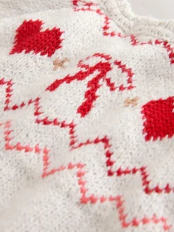 Ecru - Heart Yoke Cardigan (3mths-7yrs)