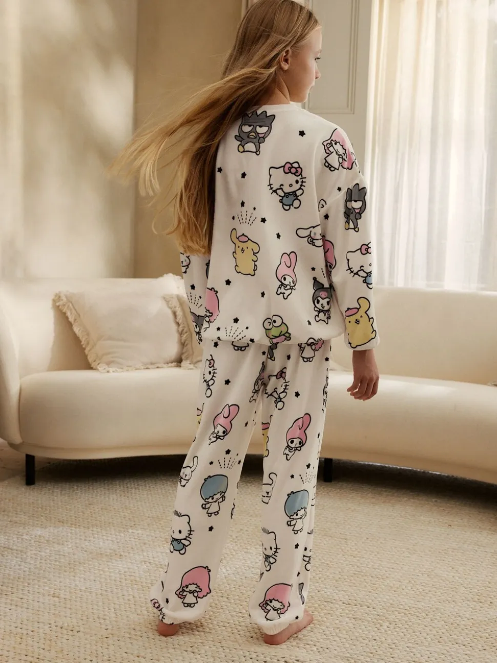 Ecru - Hello Kitty Cosy Fleece Pyjamas 1 Pack (3-16yrs)