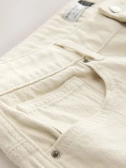 Ecru - Knielange Bermuda denim shorts