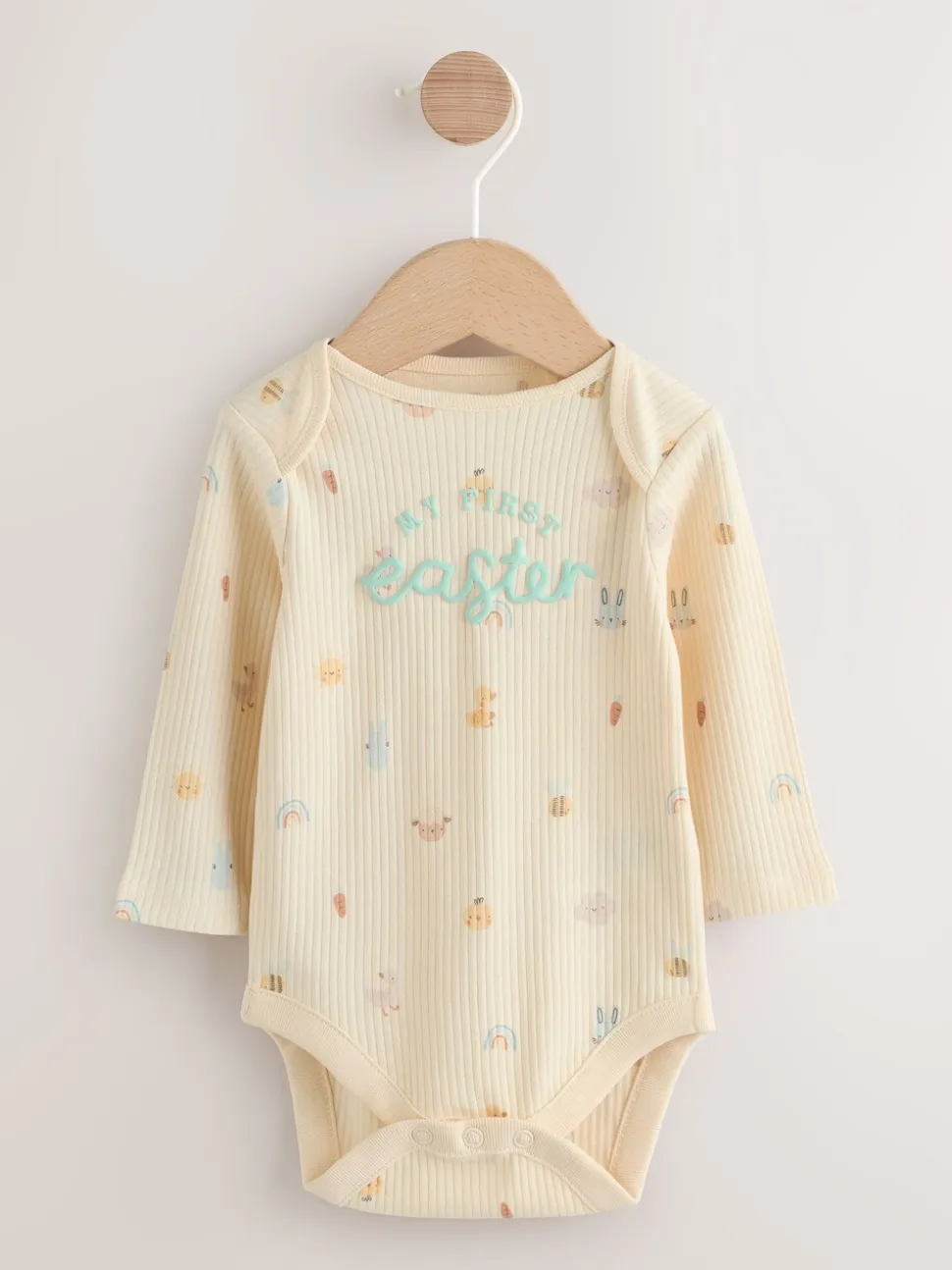 Ecru - My First Easter Long Sleeve Baby Bodysuit
