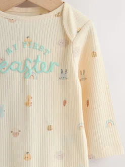 Ecru - My First Easter Long Sleeve Baby Bodysuit