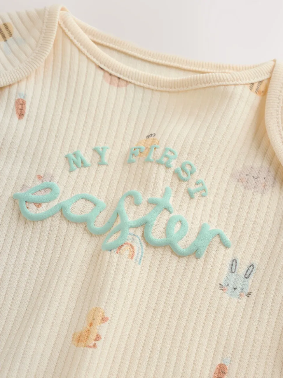 Ecru - My First Easter Long Sleeve Baby Bodysuit