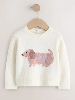 Ecru - Sausage Dog Jumper (3mths-7yrs)