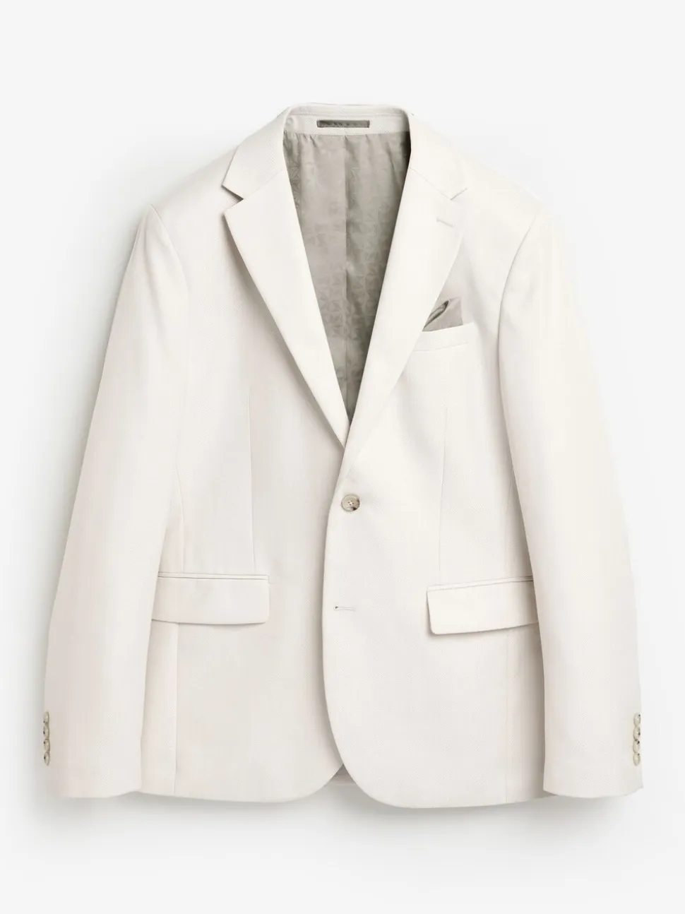 Ecru - Slim Fit - Kostuum met textuur: colbert
