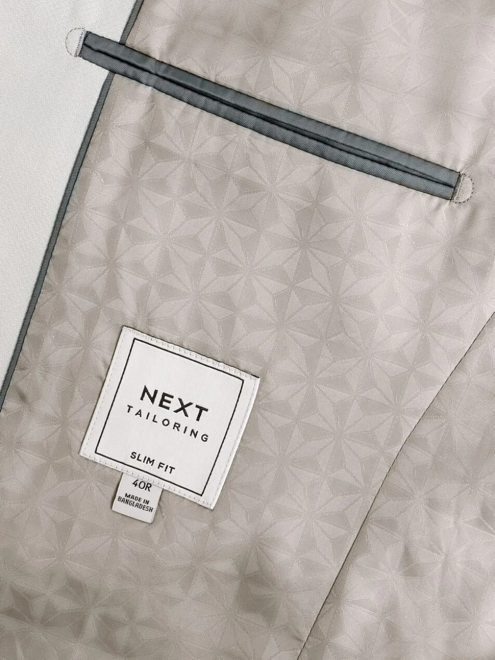 Ecru - Slim Fit - Kostuum met textuur: colbert