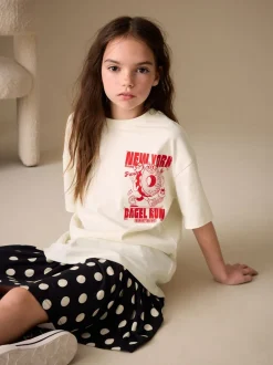 Ecru Bagel - Oversized T-shirt met grafische print (3-16jr)