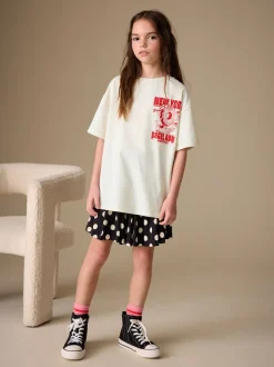 Ecru Bagel - Oversized T-shirt met grafische print (3-16jr)