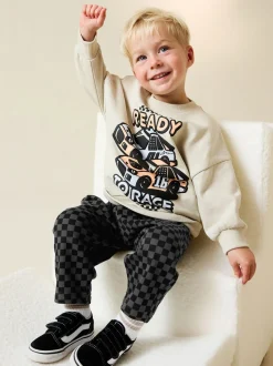Ecru Car - Crew Neck Sweatshirt and Jogger Set (3mths-7yrs) (3mths-7yrs)