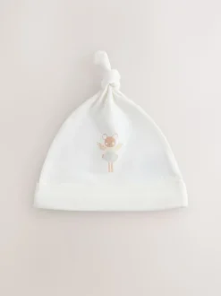Ecru Fairy Mouse - 3 Pack Baby Mutsen met Strik Top (0mnd-2jr)