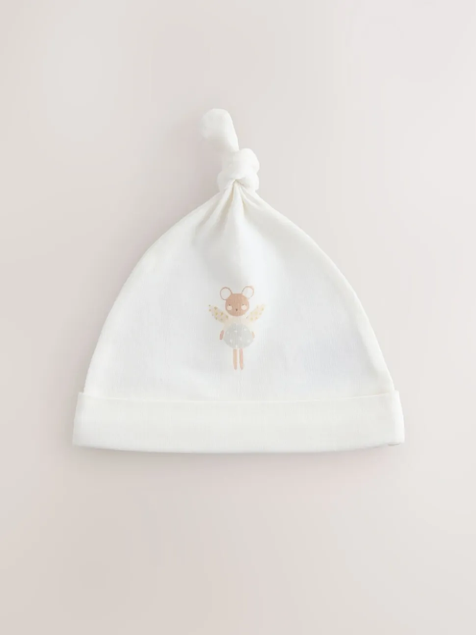 Ecru Fairy Mouse - 3 Pack Baby Mutsen met Strik Top (0mnd-2jr)
