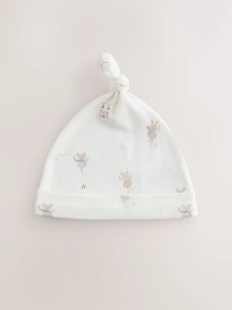 Ecru Fairy Mouse - 3 Pack Baby Mutsen met Strik Top (0mnd-2jr)