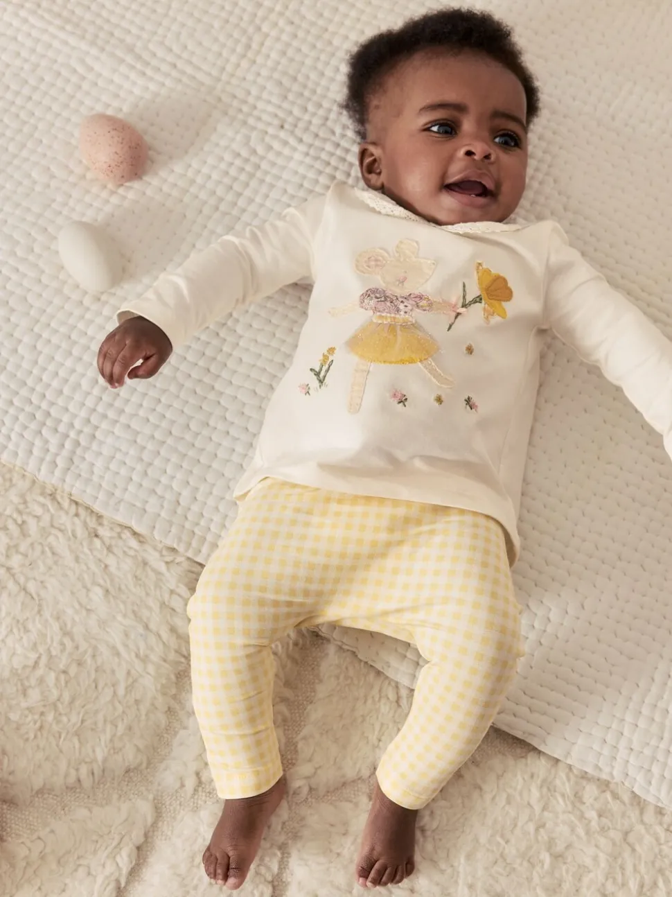 Ecru Fairy Mouse - Long Sleeve Top and Legging Baby 2 Piece Set (0mths-2yrs)