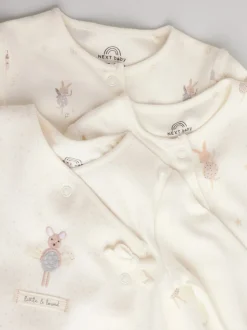 Ecru Fairy Mouse - Set van 3 babypyjama's (0-2jr)