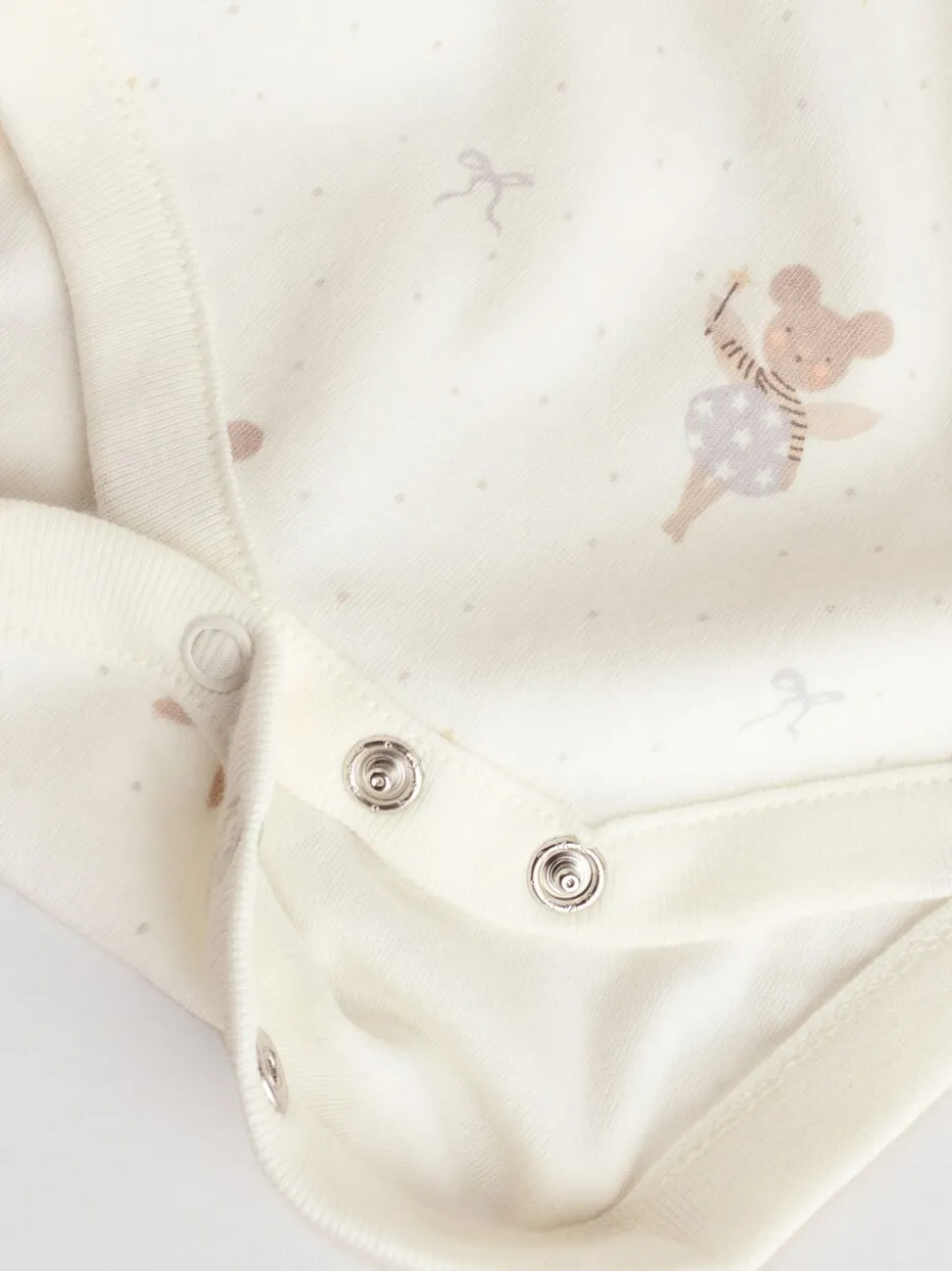 Ecru Fairy Mouse - Set van 5 babyrompertjes met lange mouwen