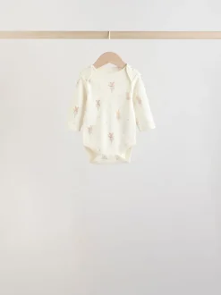 Ecru Fairy Mouse - Set van 5 babyrompertjes met lange mouwen