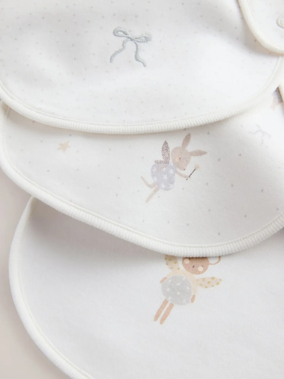 Ecru Fairy Mouse - Verpakking met 3 babyslabbetjes