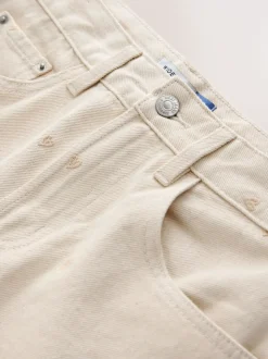 Ecru geborduurd hart - Jeans met wijde pijpen