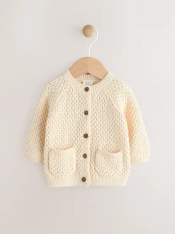 Ecru gebreide - Geborduurd vest (0 mnd - 2 jr)