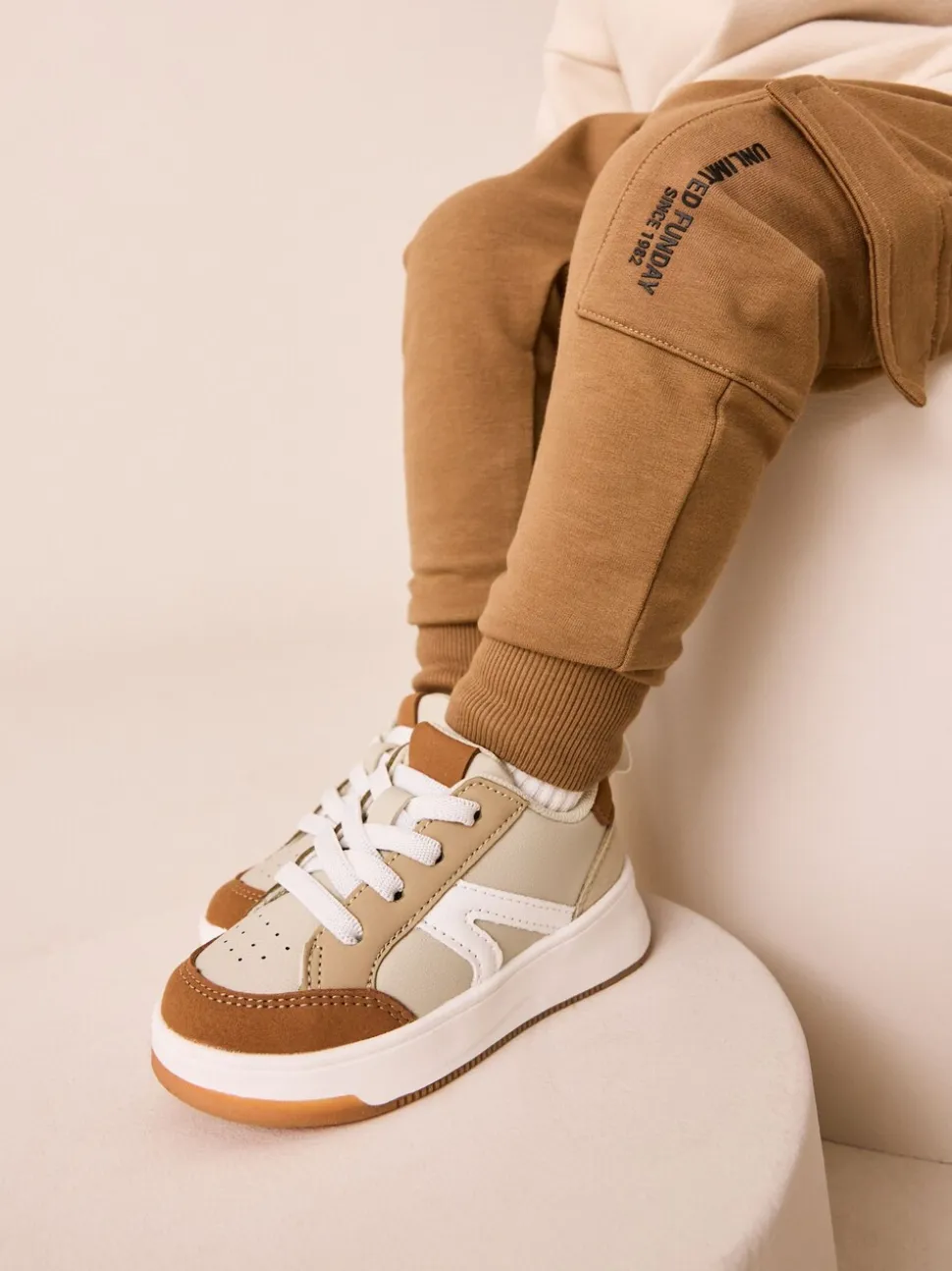 Ecru gebroken wit - Set met utility-sweatshirt en super skinny joggingbroek (3mnd-7jr)