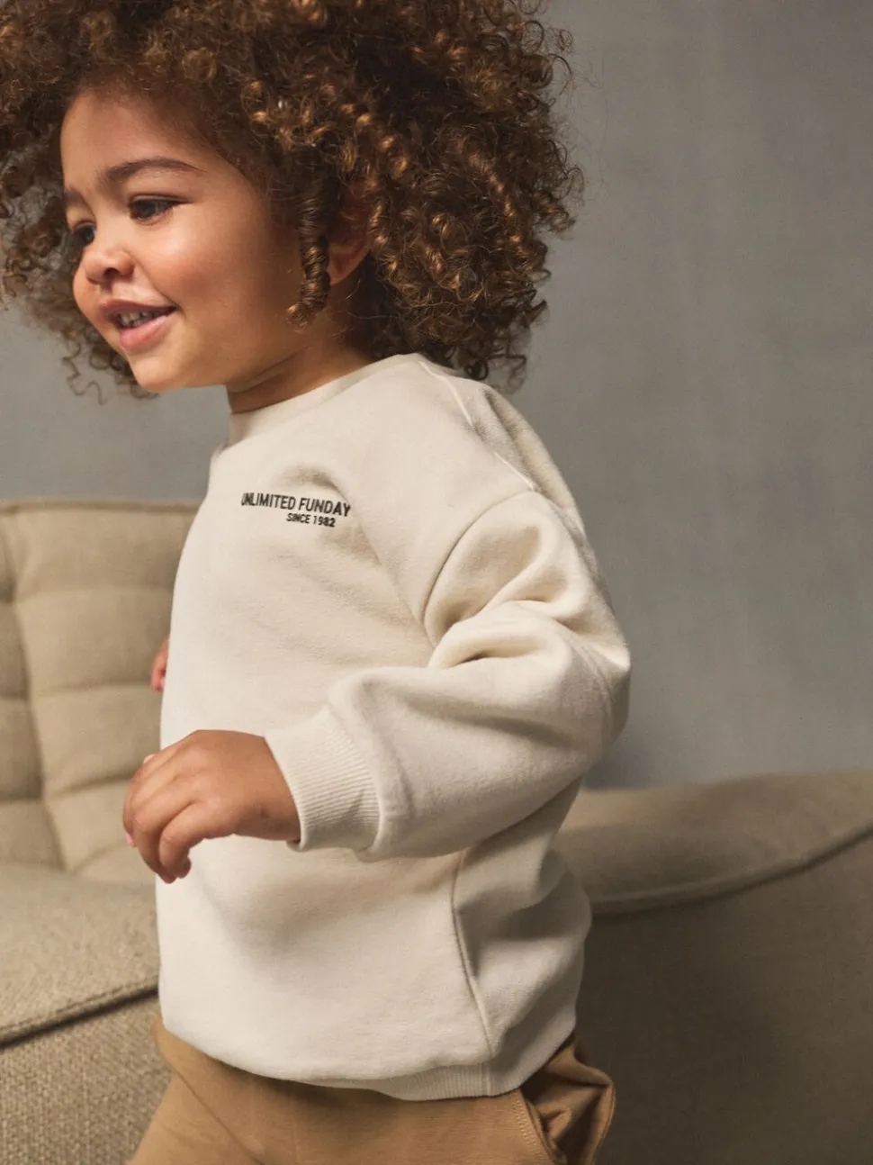 Ecru gebroken wit - Set met utility-sweatshirt en super skinny joggingbroek (3mnd-7jr)