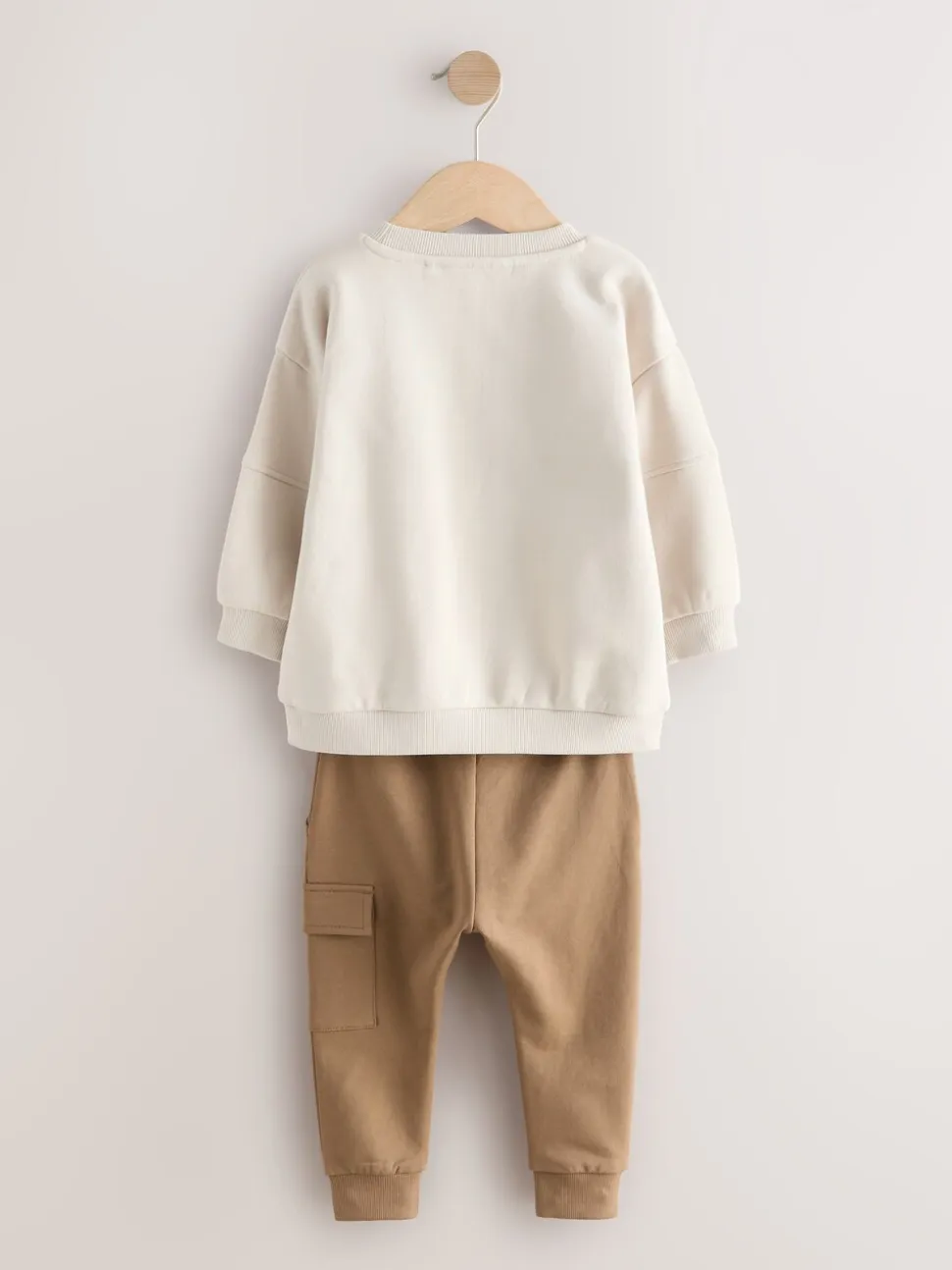 Ecru gebroken wit - Set met utility-sweatshirt en super skinny joggingbroek (3mnd-7jr)