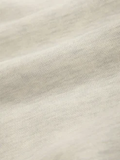 Ecru gemêleerd - Kwartrits - Sweatshirt van jersey met hoog katoengehalte