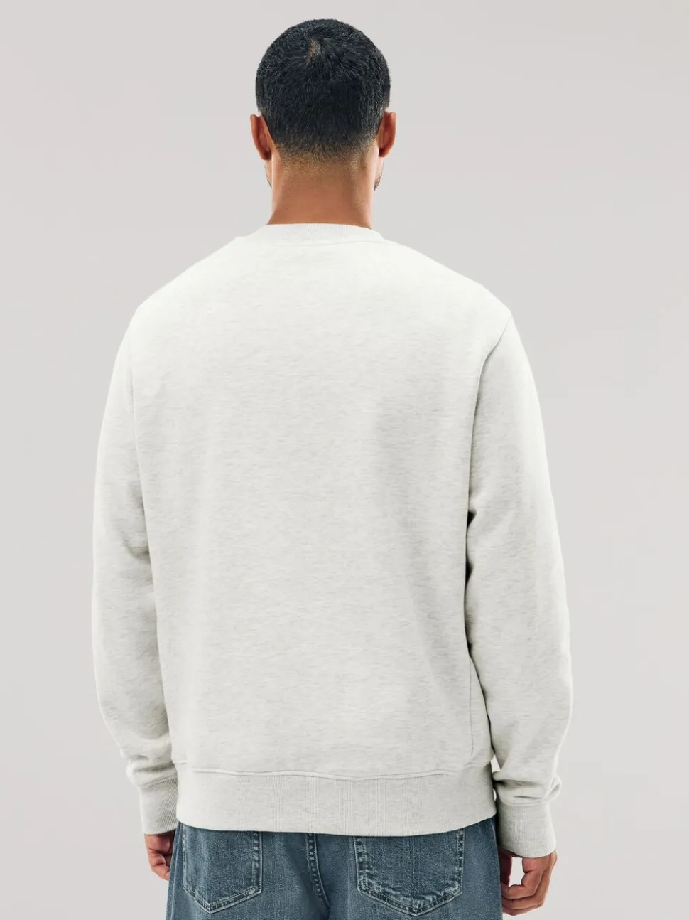 Ecru gemêleerd - Normale Pasvorm - Heavyweight Cotton Rich Crew Neck Sweatshirt